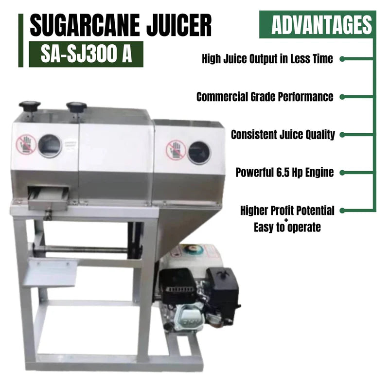 Sugarcane Juicer Cum Peeler Machine with 6.5 HP Engine